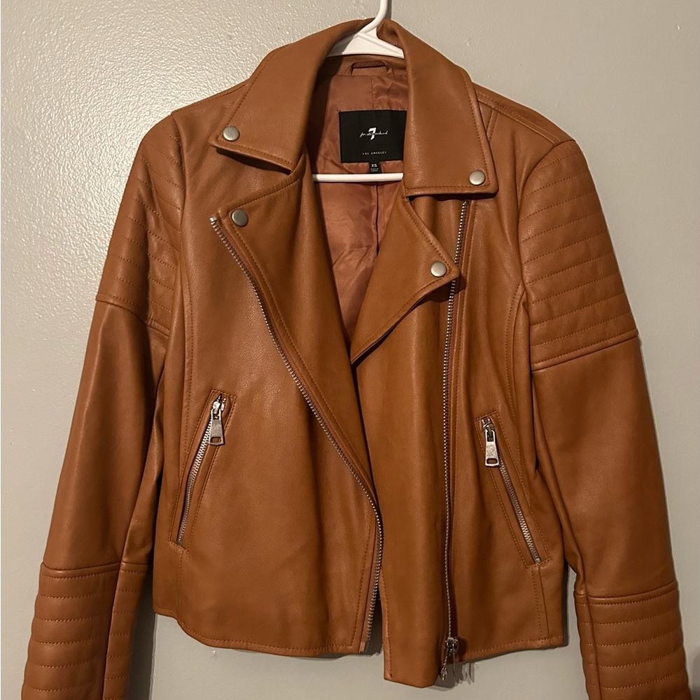 XS Brown Leather Jacket